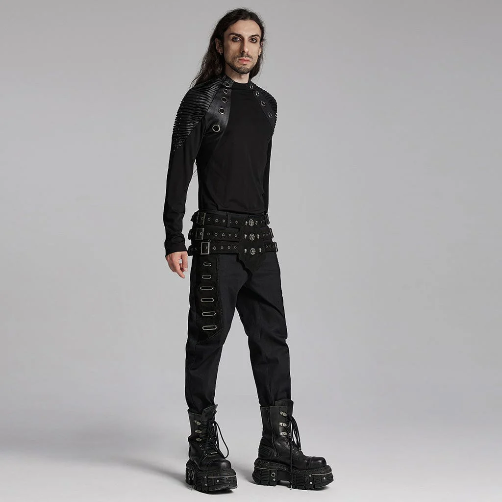 Men's Punk Skull Eyelets Buckle-up Belt - Image 4