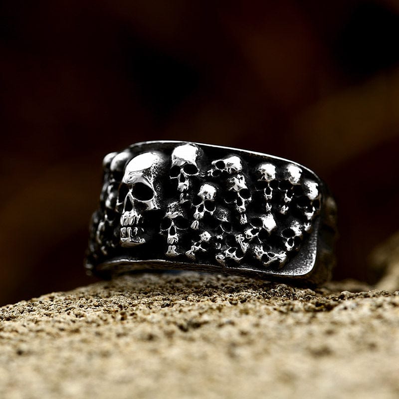 Men's Punk Skull Head Ring - Image 5