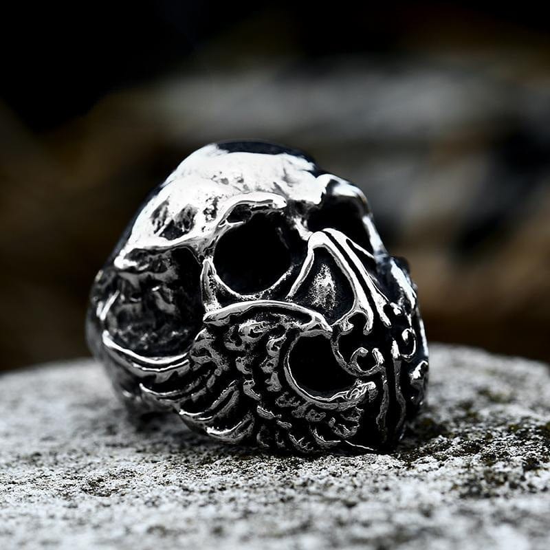 Men's Punk Skull Head Ring - Image 9