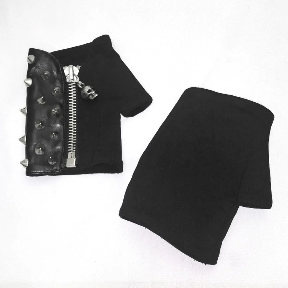 Men's Punk Skull Rivets Gloves - Image 5