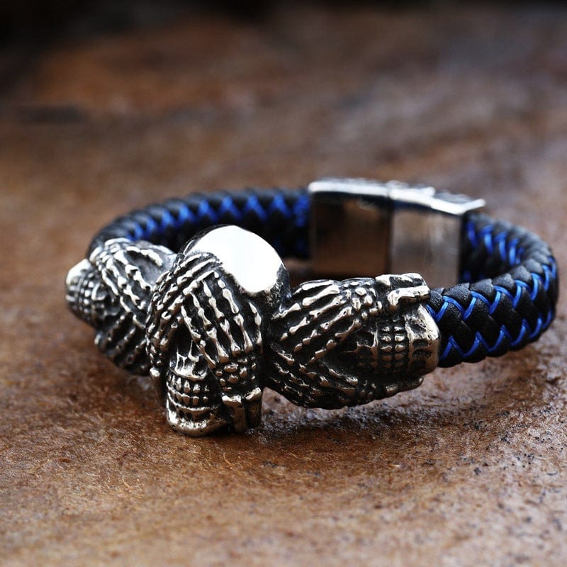 Men's Punk Skulls Double Color Bracelet - Image 4