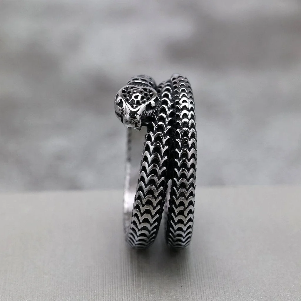 Men's Punk Snake Wrap Ring - Image 2