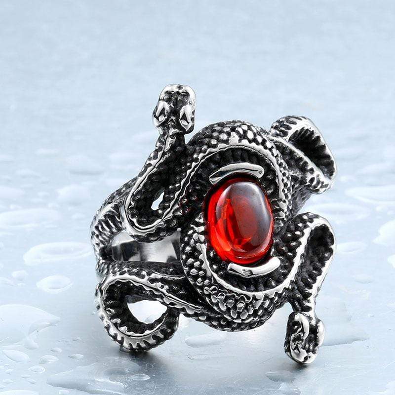 Men's Punk Snakes Bead Rings - Image 2