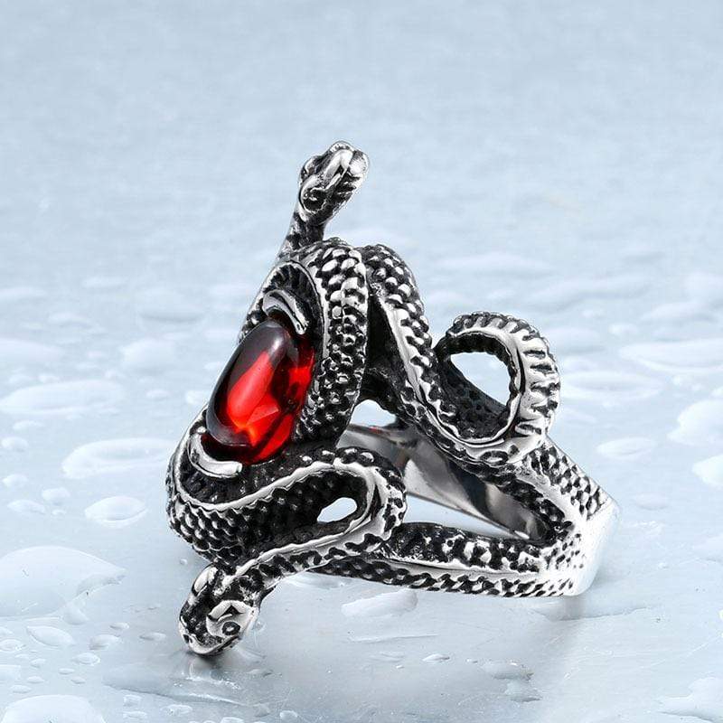 Men's Punk Snakes Bead Rings - Image 4