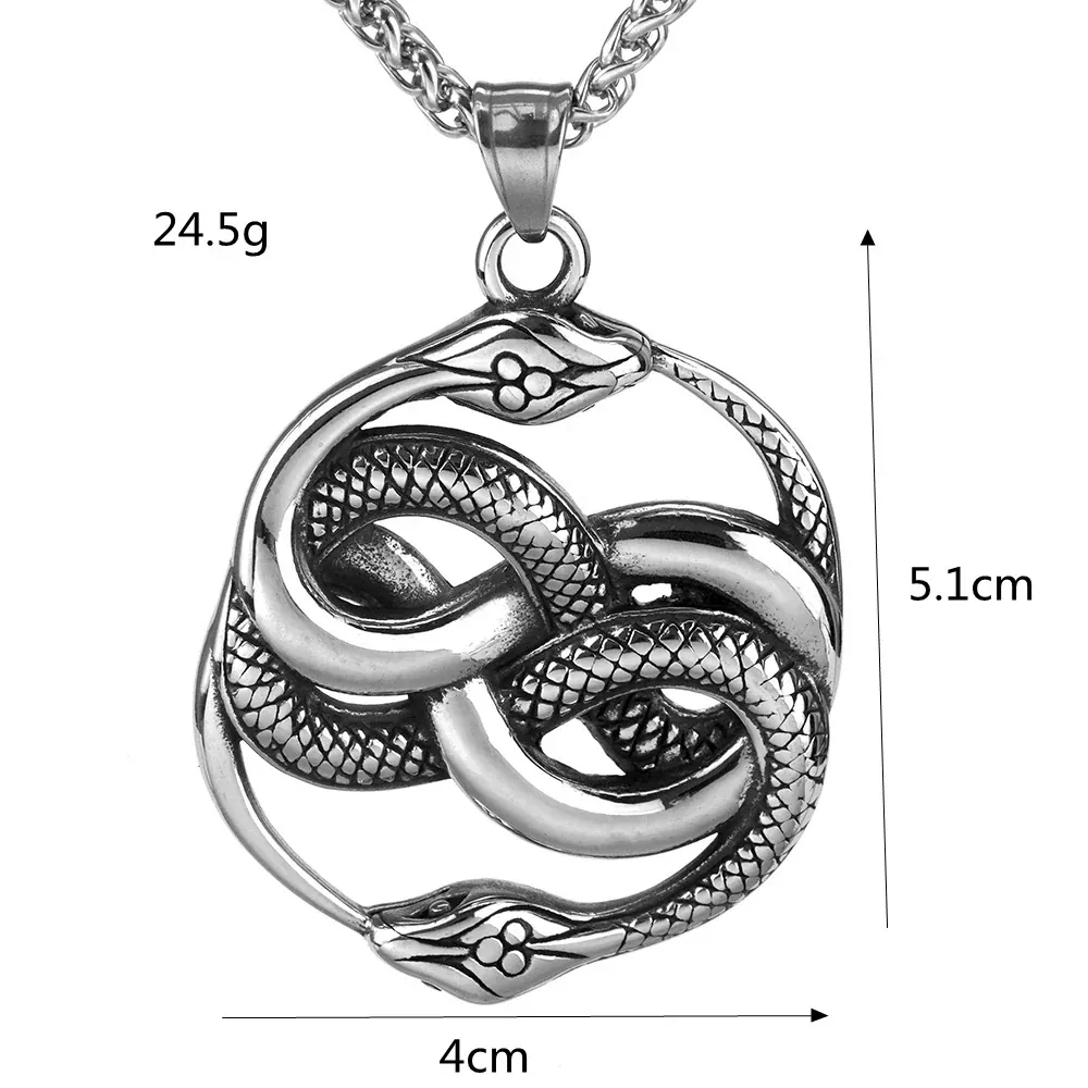 Men's Punk Snakes Entwined Necklace - Image 5