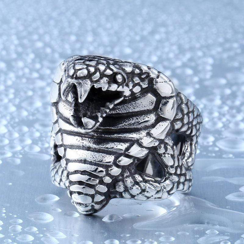 Men's Punk Snake's Head Rings - Image 4