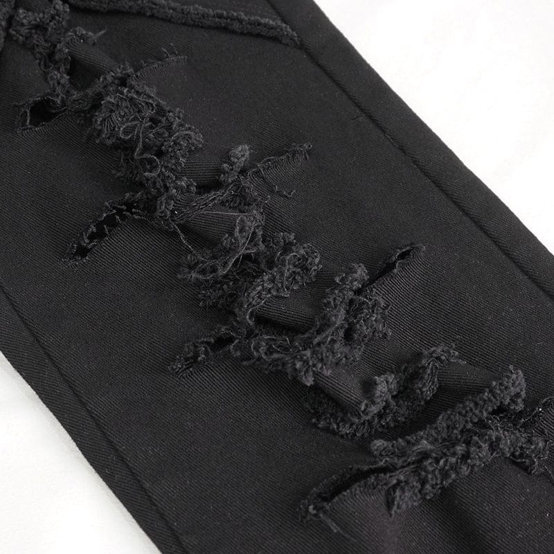 Men's Punk Strappy Distressed Pants - Image 12