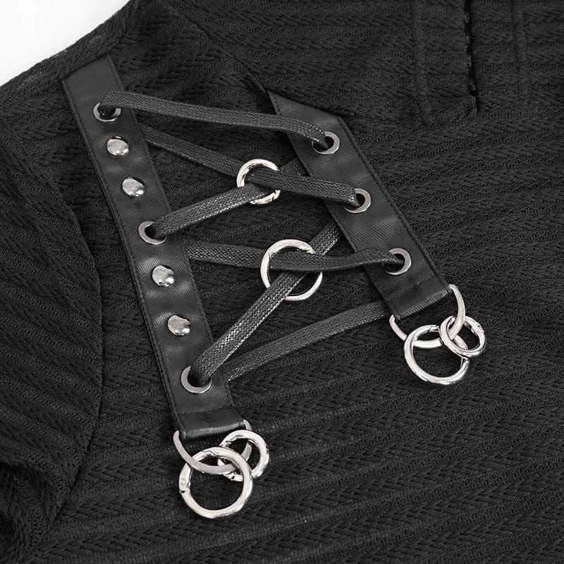Men's Punk Striped Sheer Hoodies - Image 11