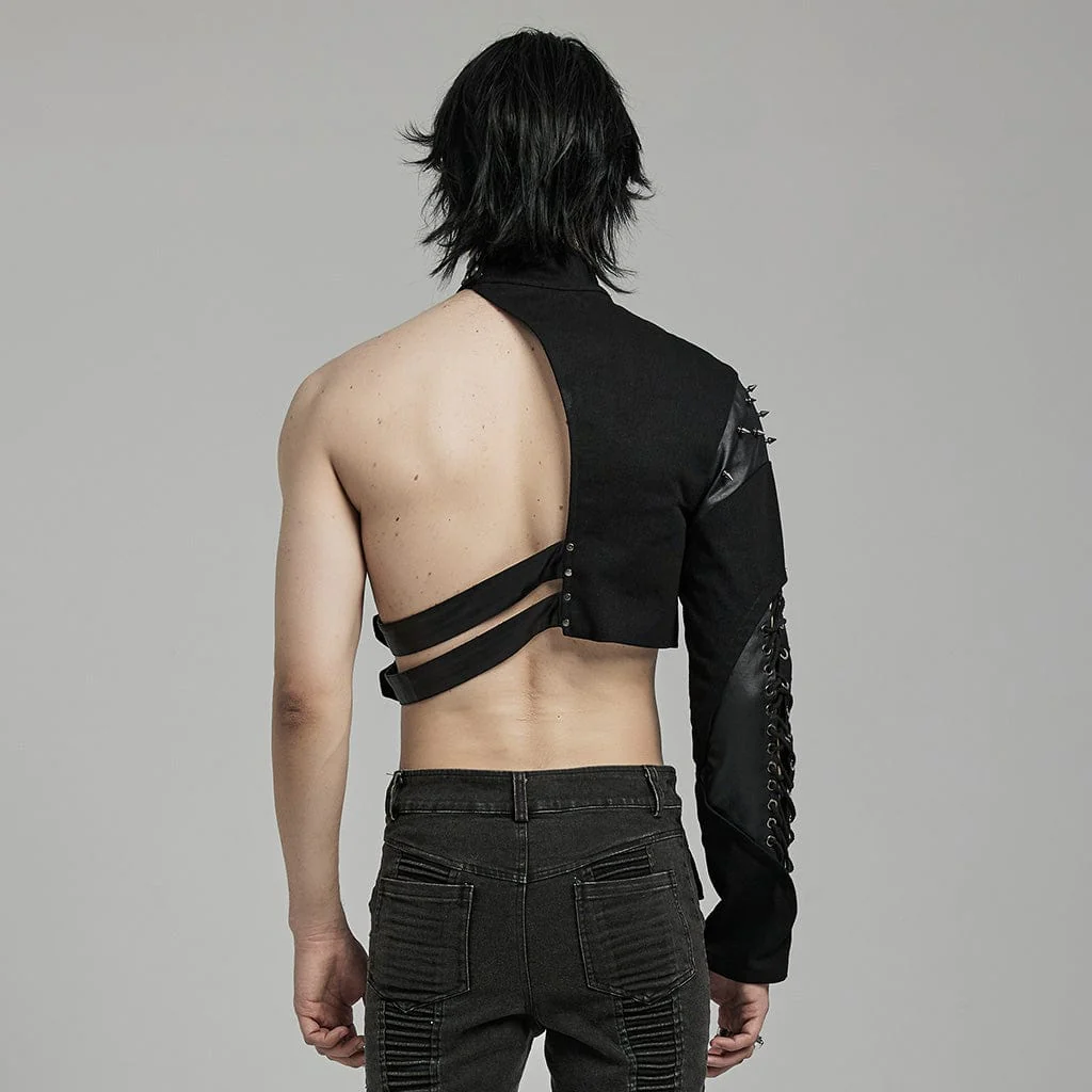 Men's Punk Studded Buckles Faux Leather Harness - Image 3