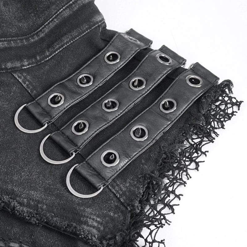 Men's Punk Studded Distressed Unedged Vest - Image 9