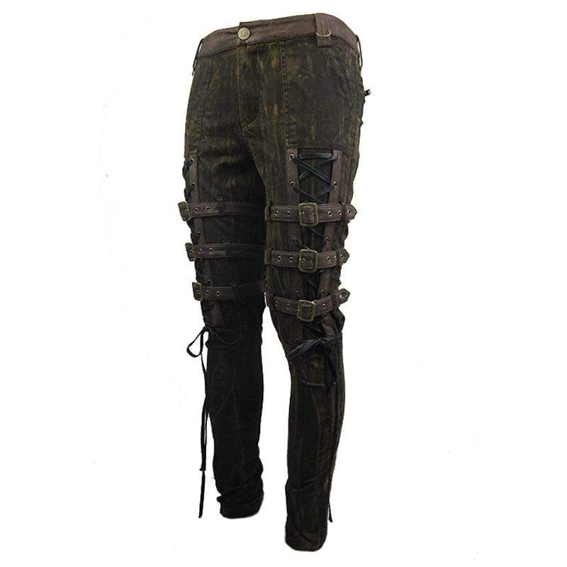 Men's Punk Style Mid Rise Jeans - Image 5