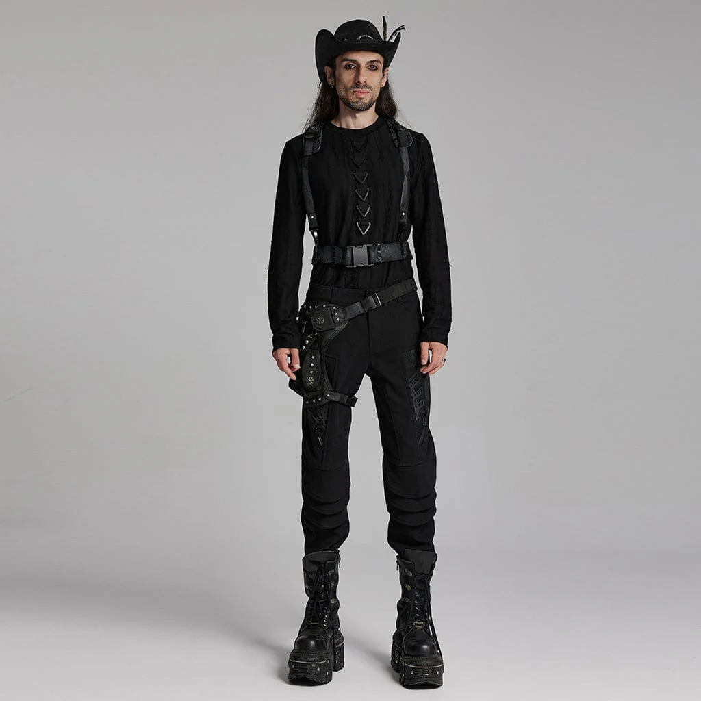 Men's Punk Tassels Feather Skull Hat - Image 4