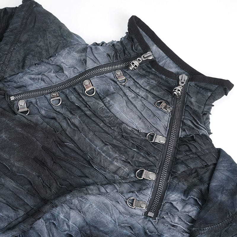 Men's Punk Tie-dyed Ripped Hoodies - Image 11
