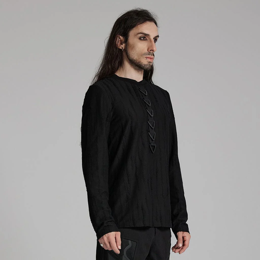 Men's Punk Triangle Buckle Shirt - Image 2