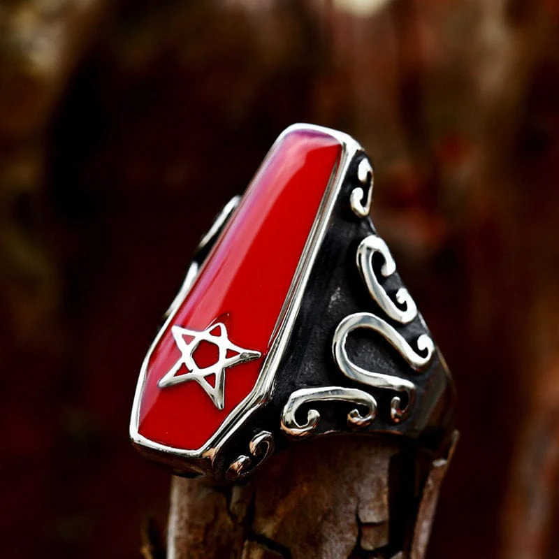Men's Punk Vampire Coffin Ring - Image 3