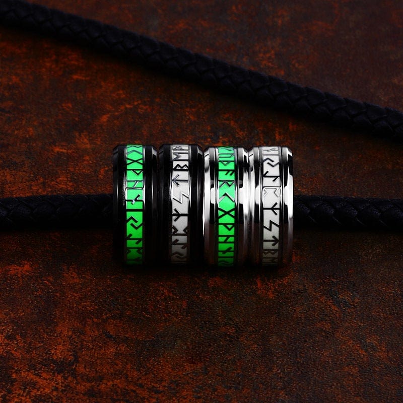 Men's Punk Viking Letter Carved Luminous Ring - Image 3