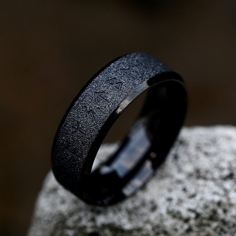 Men's Punk Viking Letter Frosted Ring - Image 3