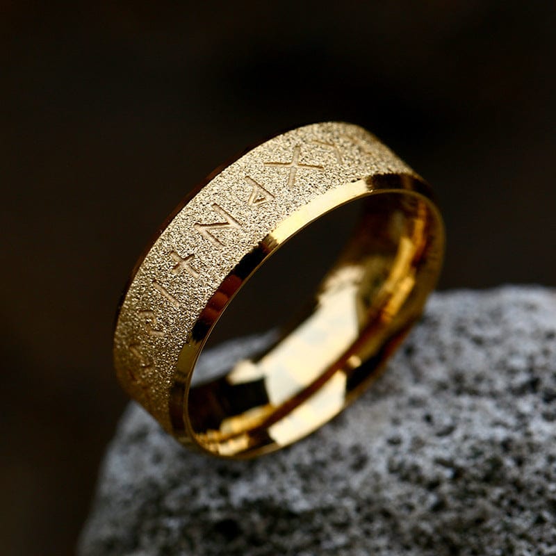 Men's Punk Viking Letter Frosted Ring - Image 4