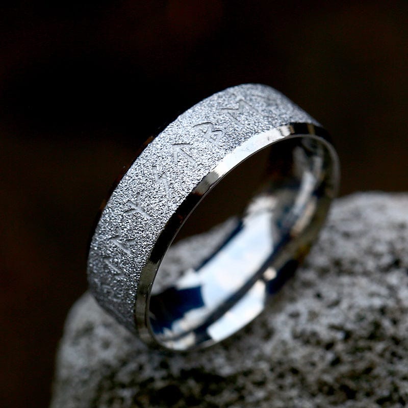 Men's Punk Viking Letter Frosted Ring - Image 5