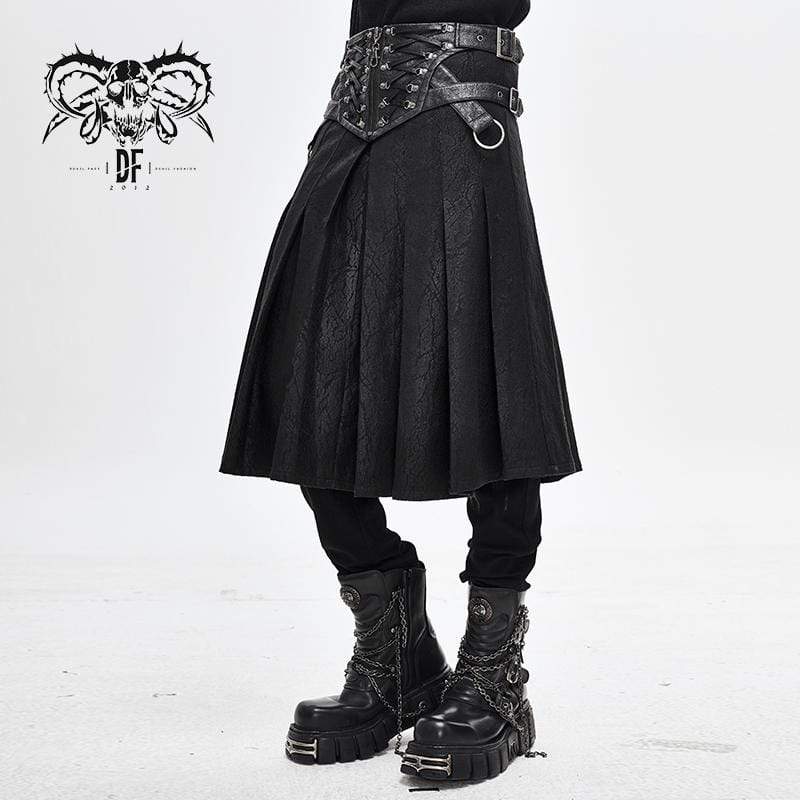 Men's Punk Vintage Cracks Ropes Belt Kilts - Image 3