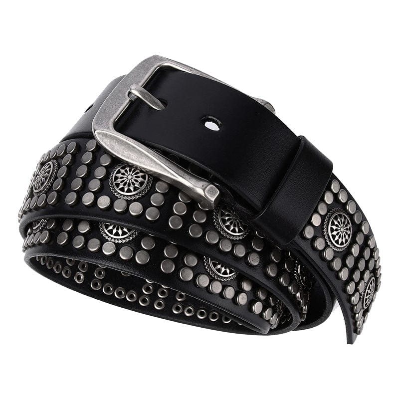Men's Punk Vintage Rivets Leather Belt - Image 3