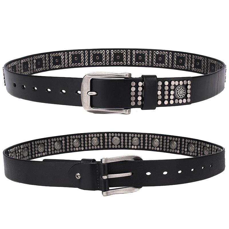 Men's Punk Vintage Rivets Leather Belt - Image 4