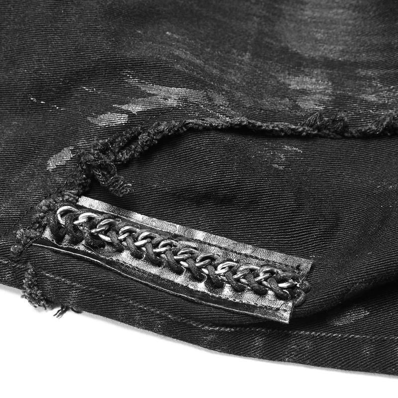Men's Skull Ripped Straight-Leg Jeans - Image 9