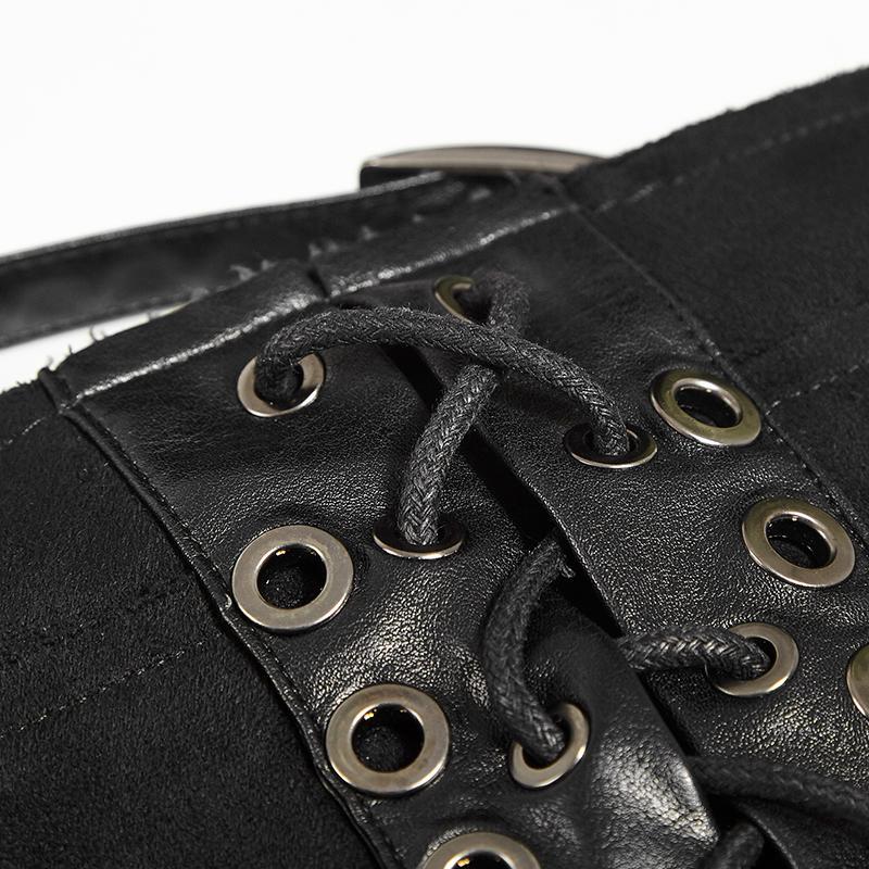 Men's Steampunk Buckle Up Side Slit Maxi Skirt - Image 7