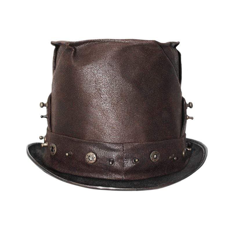 Men's Steampunk Devil Skull Metal Rivets Hats - Image 5