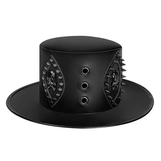 Men's Steampunk Rivet Skull Hat - Image 4