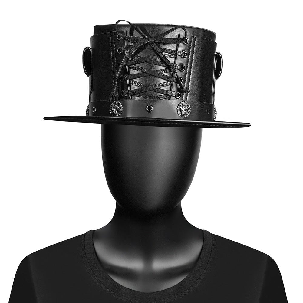 Men's Steampunk Strappy Badge Hat