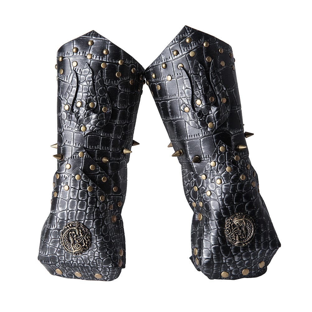Men's Steampunk Studded Faux Leather Cosplay Gloves - Image 2