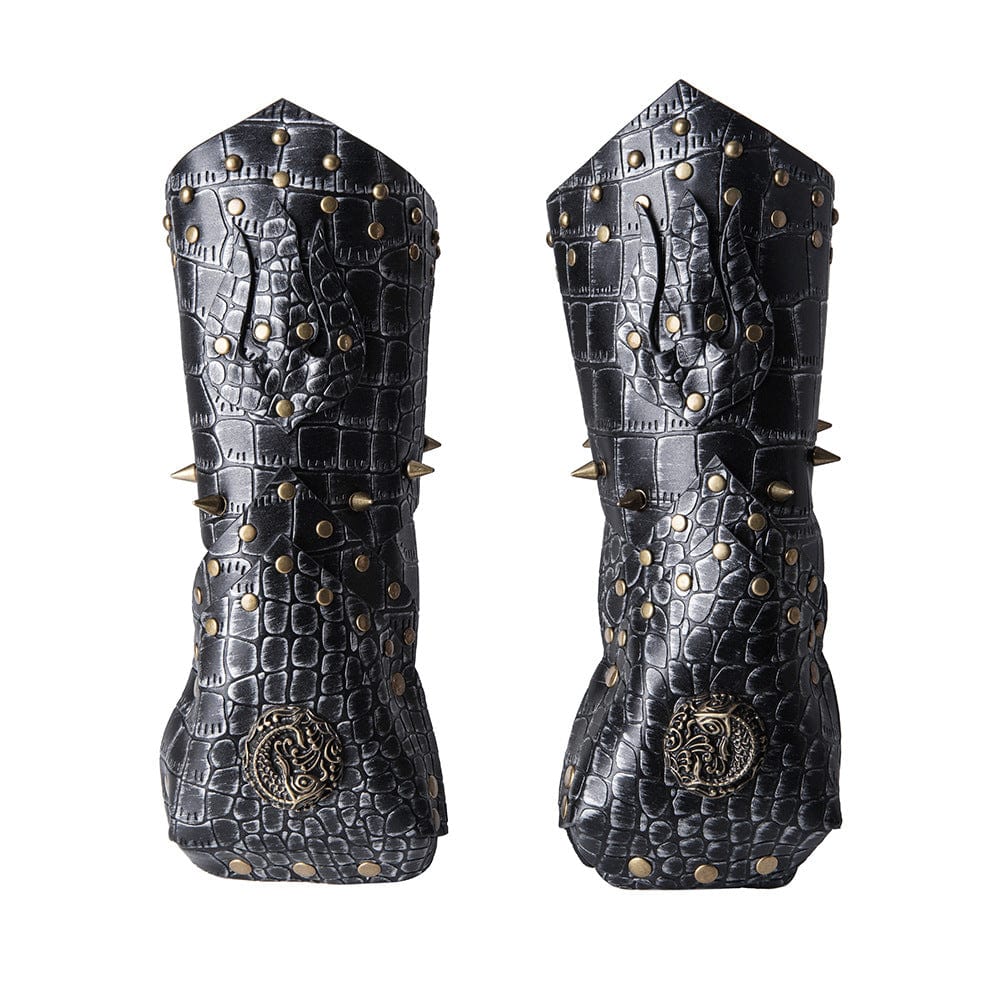 Men's Steampunk Studded Faux Leather Cosplay Gloves - Image 4