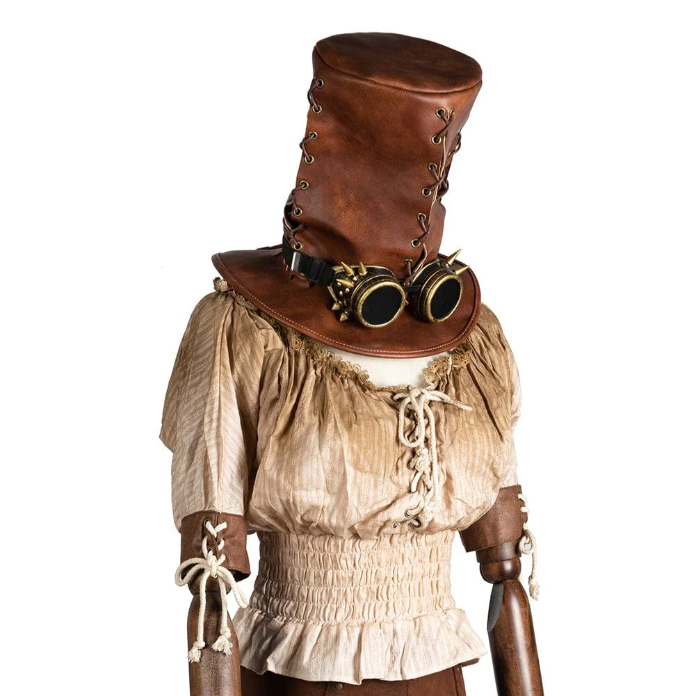 Men's Steampunk Sutural High Hat with Glasses - Image 5
