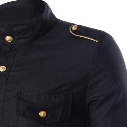 Multi Pocket Epaulette 3/4 Sleeve Dress Shirt - Image 3