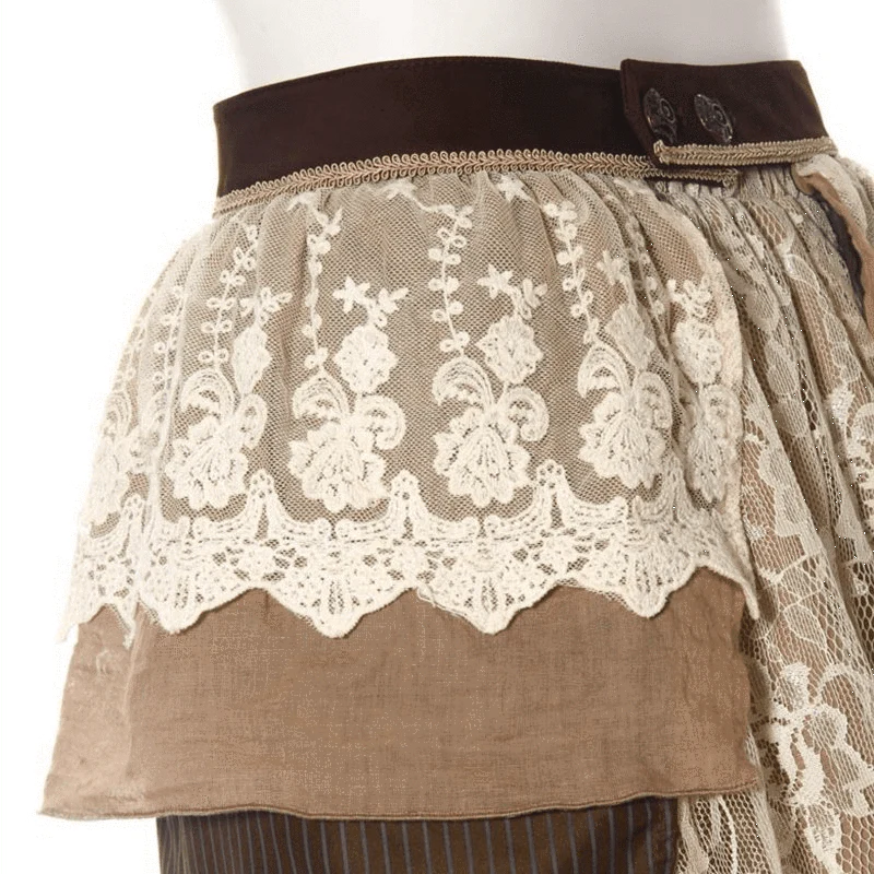 Women's Multilayered Mid Length Frilly Vintage Skirt - Image 6