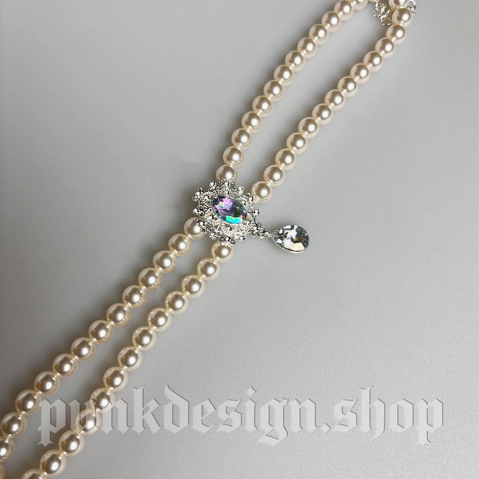 Pet's Gothic Double-layer Imitation Pearl Cat Choker - Image 6