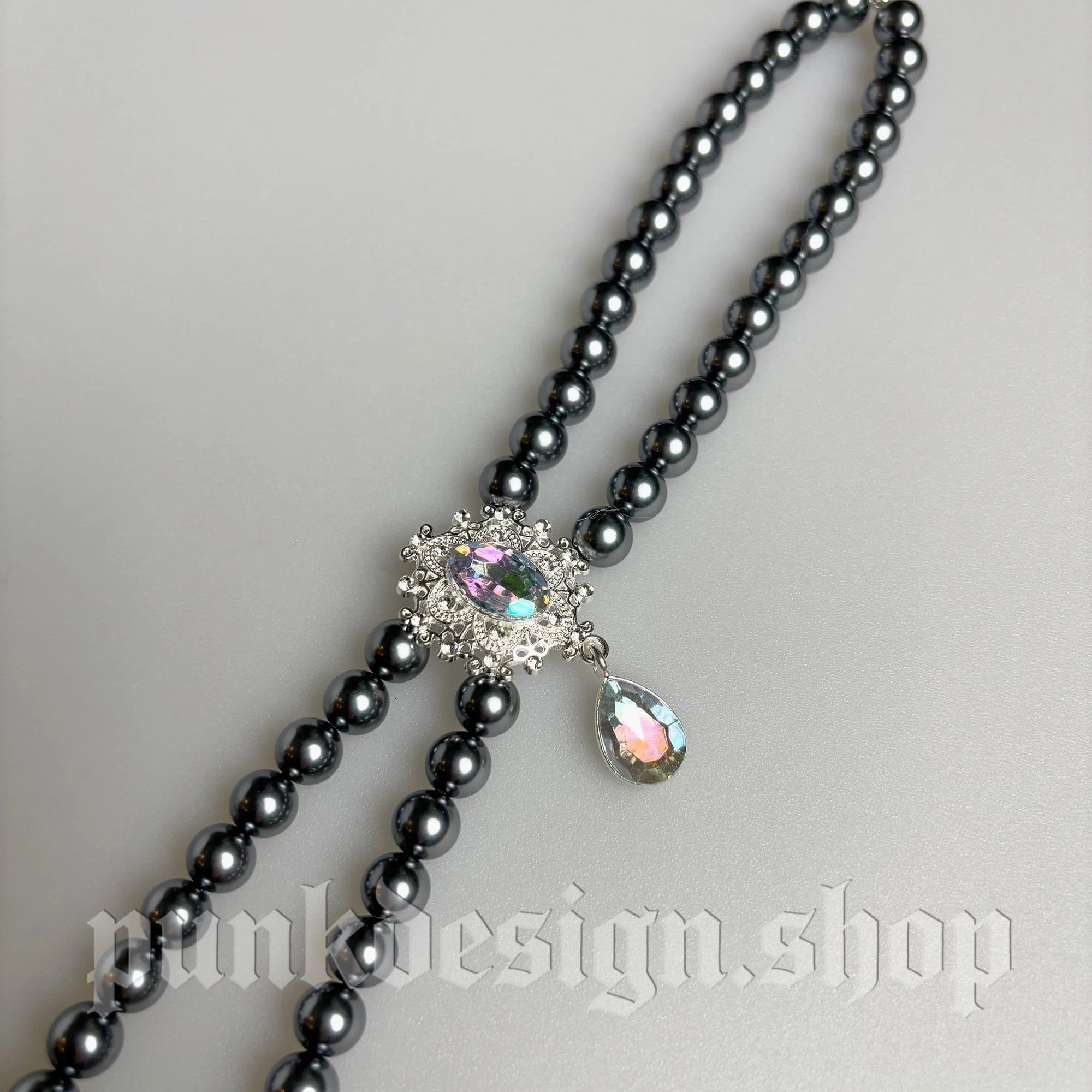 Pet's Gothic Double-layer Imitation Pearl Cat Choker - Image 7