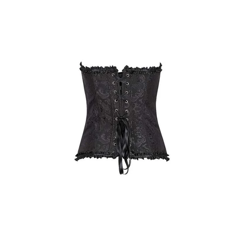 Plus Size Boned Lace Corset Women Lingerie With G String - Image 3