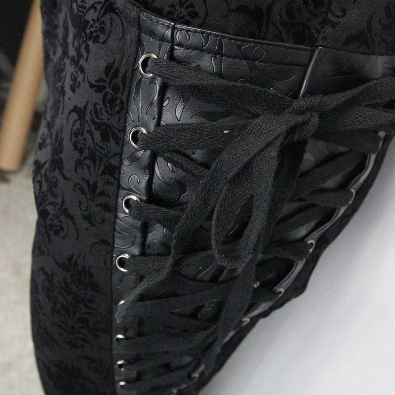 Men's Punk Brocade Trousers With Criss Cross Lacing - Image 9
