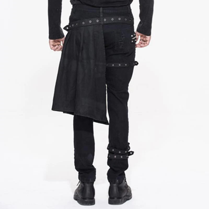 Men's Punk Distressed Jeans with peplum - Image 3