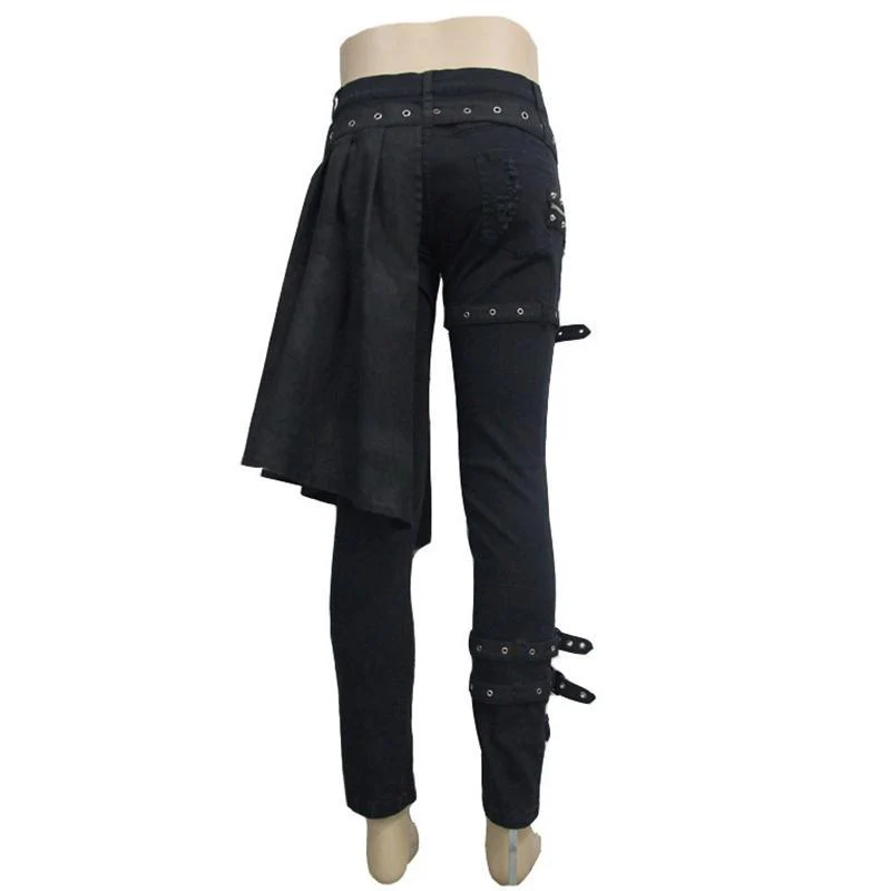 Men's Punk Distressed Jeans with peplum - Image 6