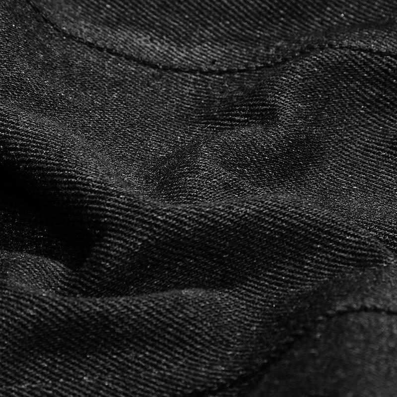 Men's Black Military Denim Jacket With Removable Sleeves - Image 7