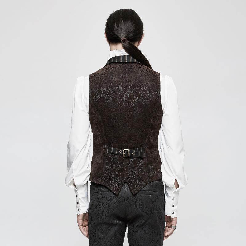 Men's Gothic Vintage Jacquard Waistcoat - Image 2