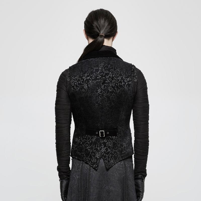 Men's Gothic Vintage Jacquard Waistcoat - Image 7