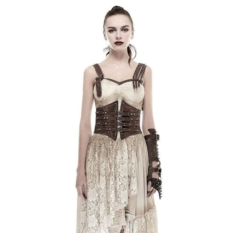 Women's Steampunk Buckles Lace Up Underbust Corsets - Image 3