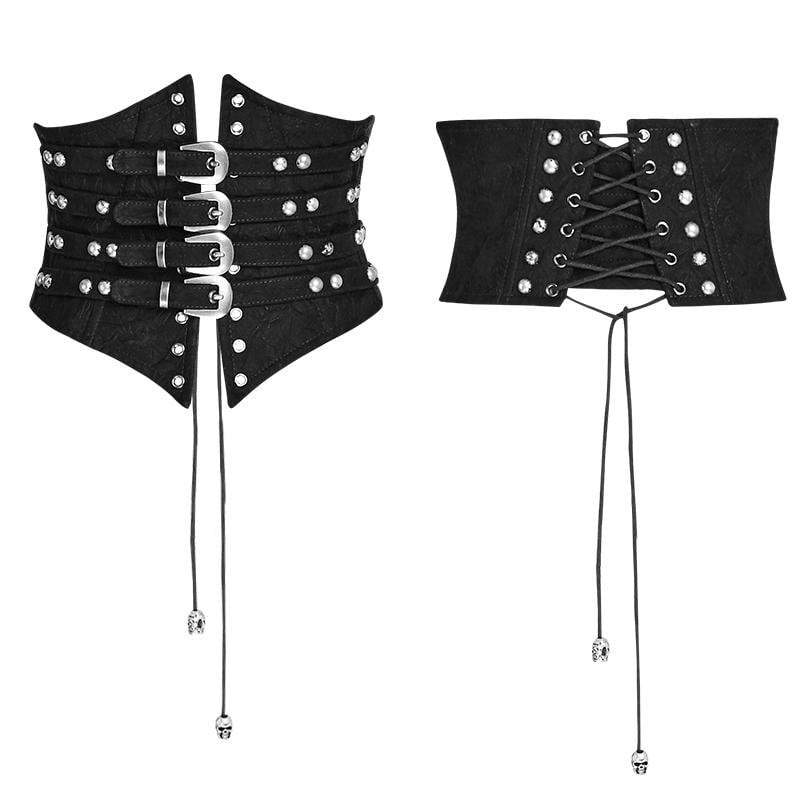 Women's Steampunk Buckles Lace Up Underbust Corsets - Image 4