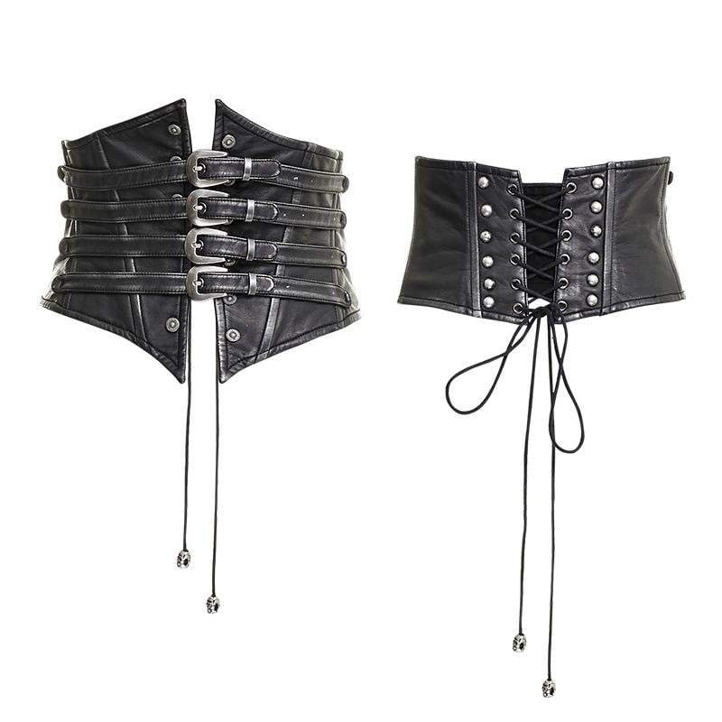 Women's Steampunk Buckles Lace Up Underbust Corsets - Image 5