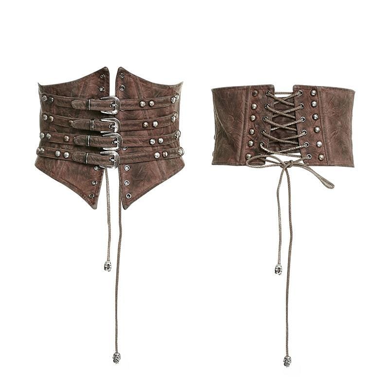 Women's Steampunk Buckles Lace Up Underbust Corsets - Image 6