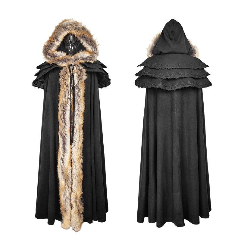 Women's Gothic Woolen Hooded Maxi Coat - Image 5